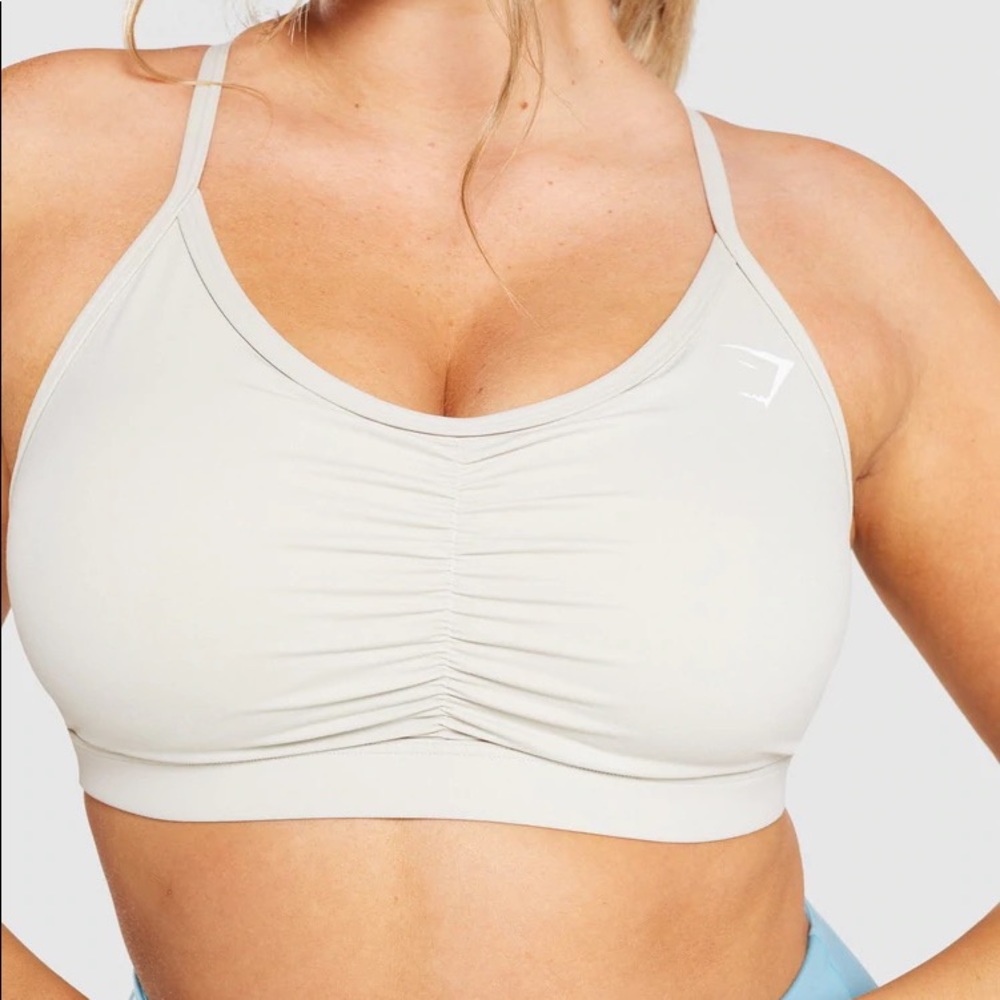 Gymshark GRAY ruched sports bra